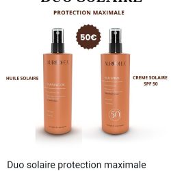 DUO SOLAIRE PROTECTION MAXIMALE: HUILE SOLAIRE N° SOL04B + CREME SOLAIRE N°SOL02B 50,00Eur